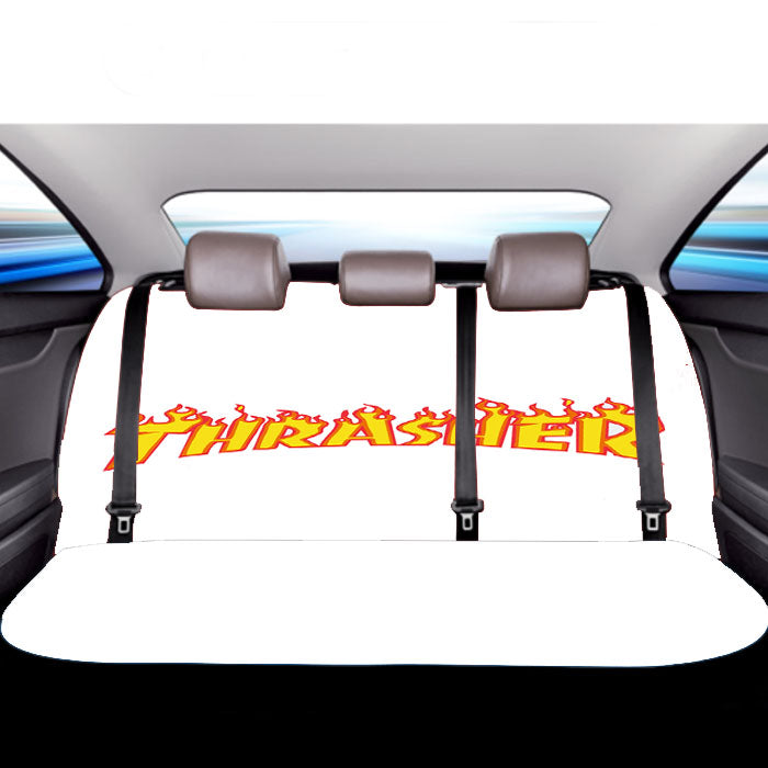 Thrasher White Car Back Rear Seat Covers