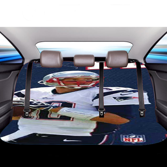 Tom Brady Jersey Bkg Autograph Car Back Rear Seat Covers