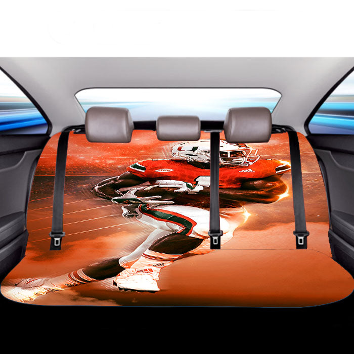 University Of Miami Football Car Back Rear Seat Covers