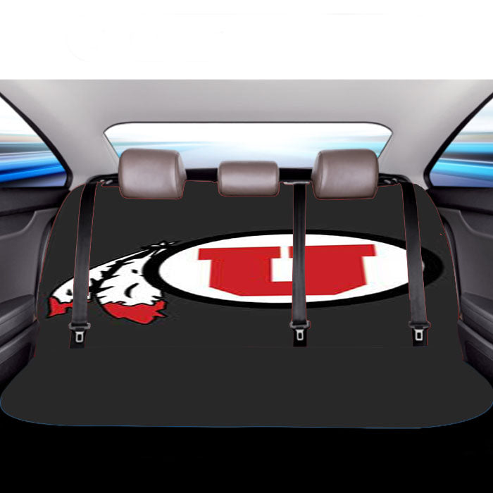 Utah State Logo On Grey Car Back Rear Seat Covers