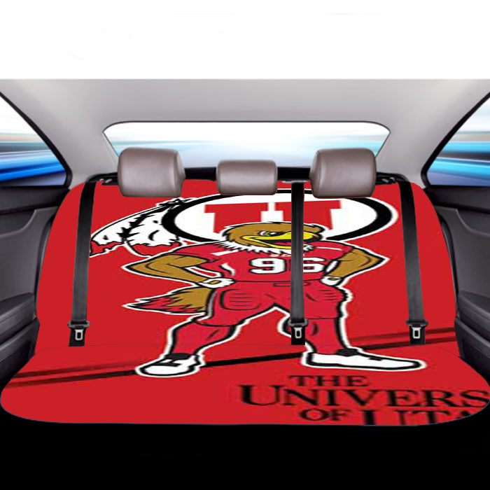 Utah Utes Logo Red Car Back Rear Seat Covers
