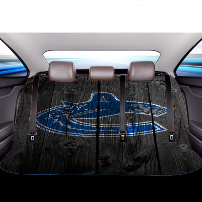 Vancouver Canucks Nhl Logo Dark Wood Wallpaper Car Back Rear Seat Covers