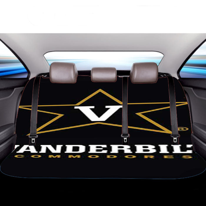 Vanderbilt Commodores Logo On Blk Car Back Rear Seat Covers
