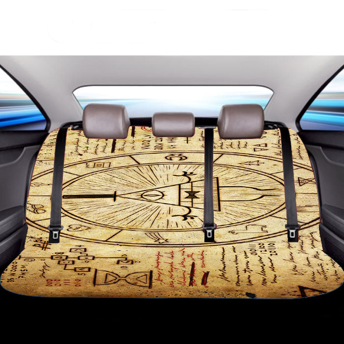 Vintage Bill Cipher Wheel Gravity Falls Art Car Back Rear Seat Covers