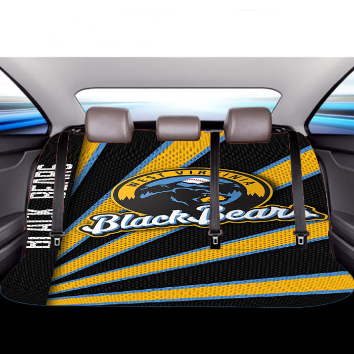 West Virginia Black Bears Stripe Wallpaper Car Back Rear Seat Covers