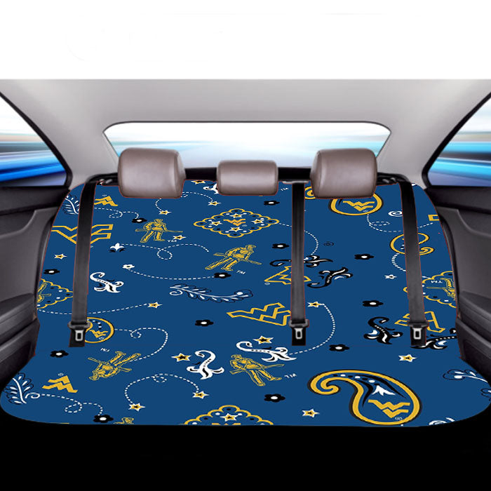 West Virginia Blue Winter Pattern Car Back Rear Seat Covers