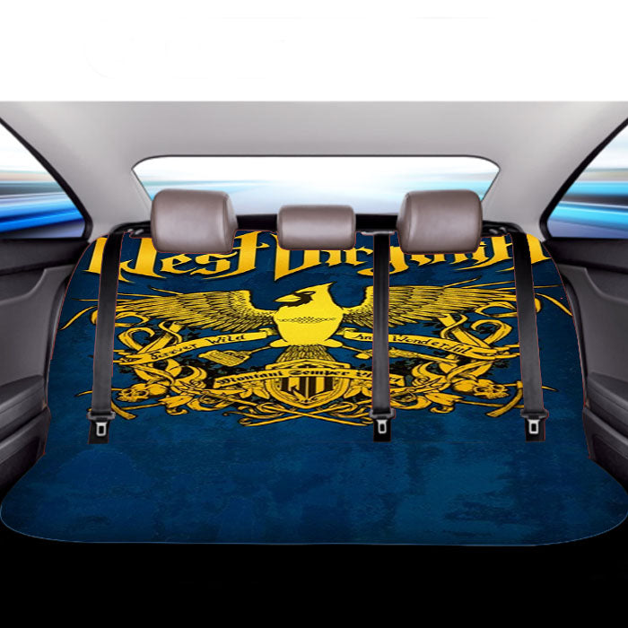 West Virginia Crest Blue Logo Car Back Rear Seat Covers