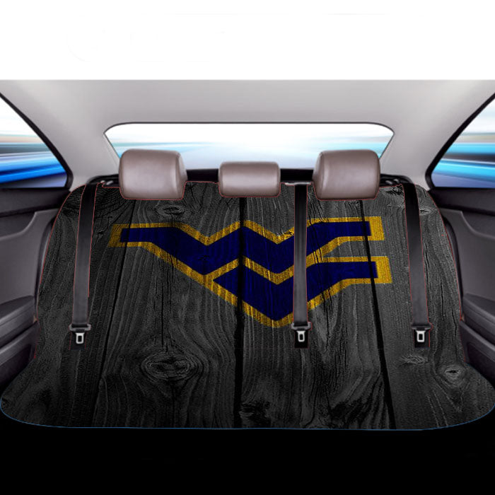 West Virginia Football Logo Logo Dark Wood Wallpaper Car Back Rear Seat Covers
