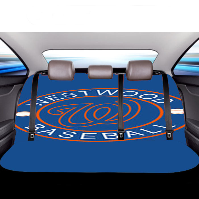 Westwood Baseball Logo Blue Car Back Rear Seat Covers