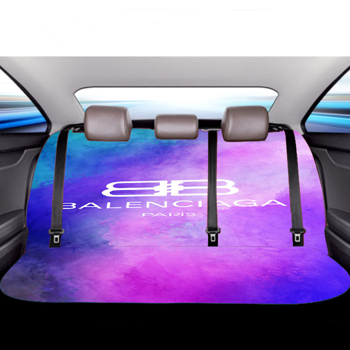 White Balenciaga Blue Purple Tye Die Color Car Back Rear Seat Covers