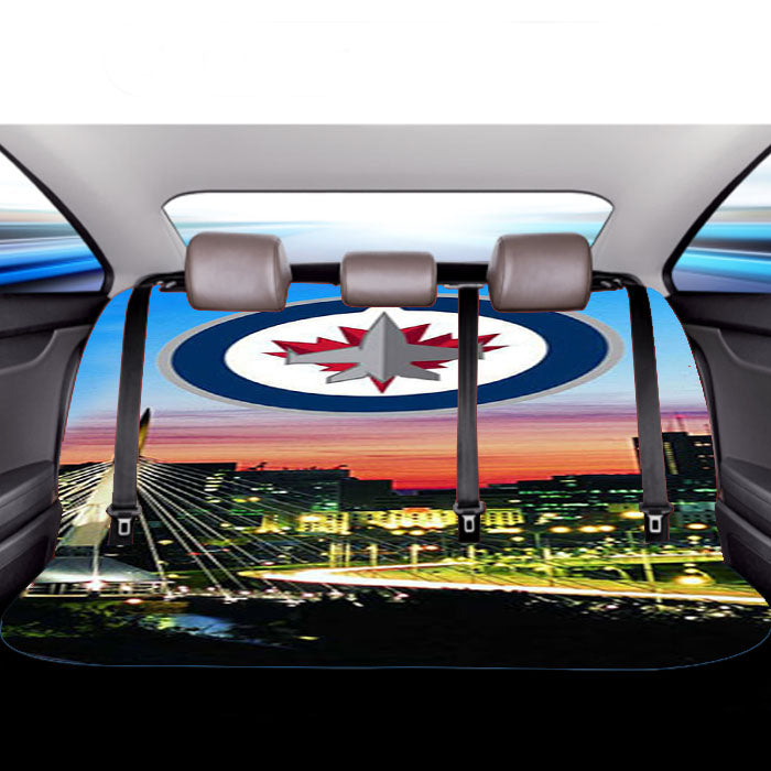 Winnipeg Jets Skyline Car Back Rear Seat Covers