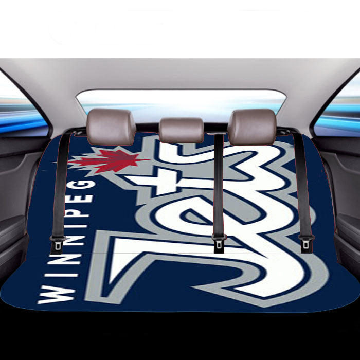 Winnipeg Jets Text Car Back Rear Seat Covers