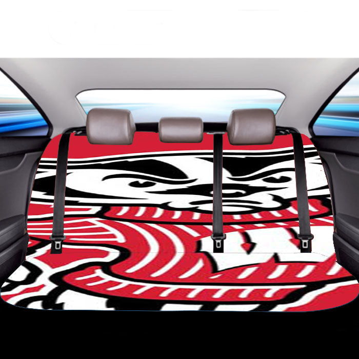 Wisconsin Badgers Logo Red Car Back Rear Seat Covers