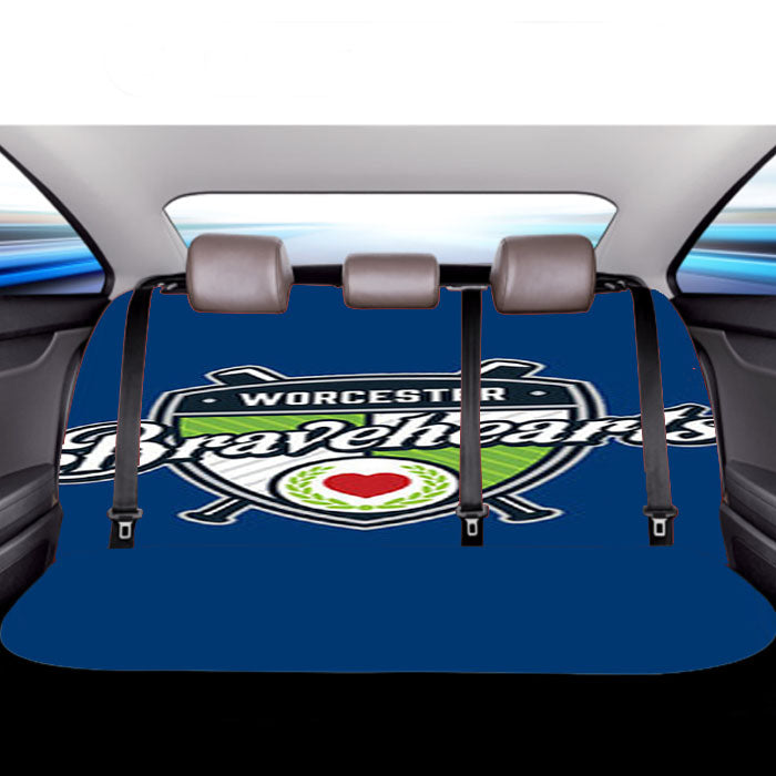 Worcester Bravehearts Baseball Logo Blue Car Back Rear Seat Covers