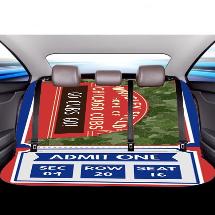 Wrigley Field Home Of Chicago Cubs Car Back Rear Seat Covers