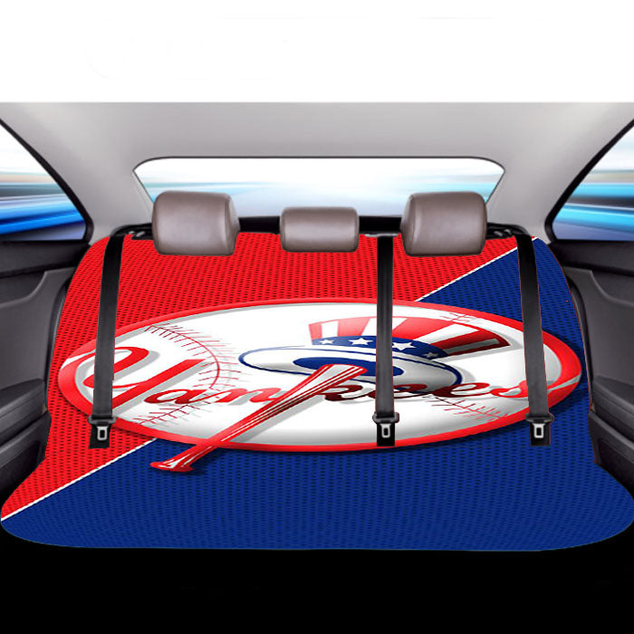 Yankees Newyork Split Blue Red Car Back Rear Seat Covers