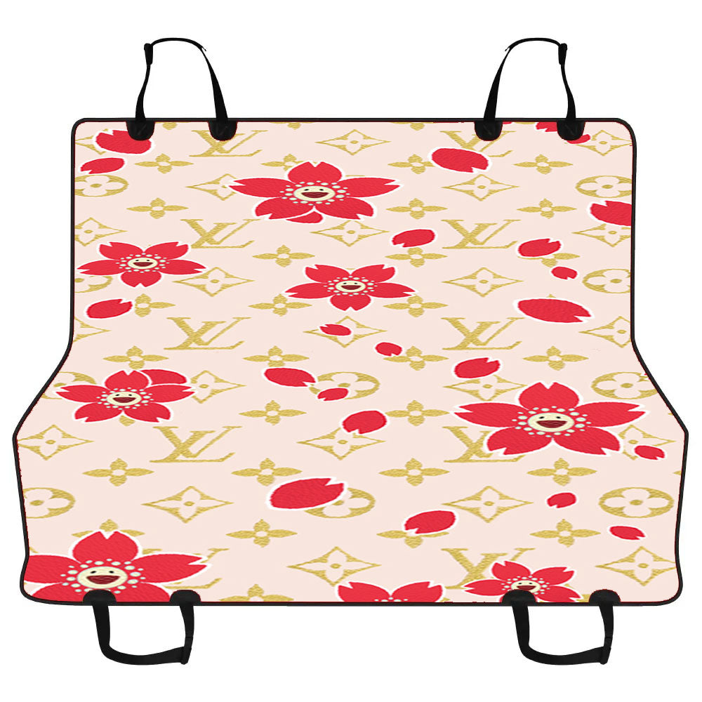 Louis Vuitton Cream Red Car Pet Seat Cover