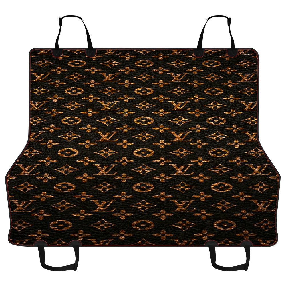 Louis Vuitton Pattern Brown Gold Car Pet Seat Cover