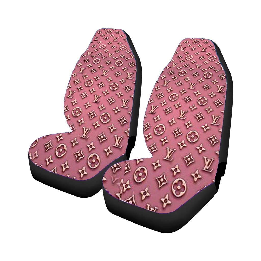 Pink Louis Vuitton Car Front Seat Covers