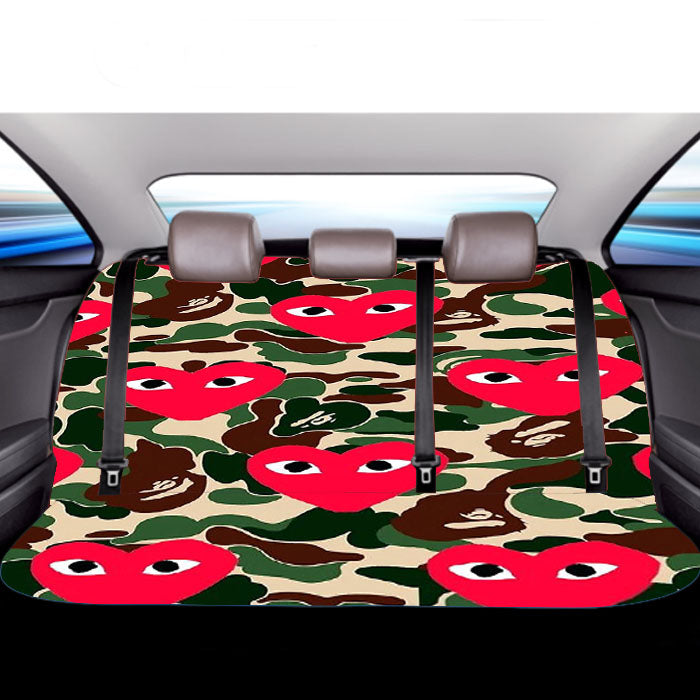 Bape X Comme Des Garcon Camo  Car Back Rear Seat Covers