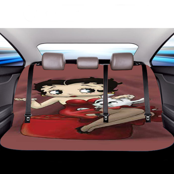Betty Boop With Dog Small  Car Back Rear Seat Covers