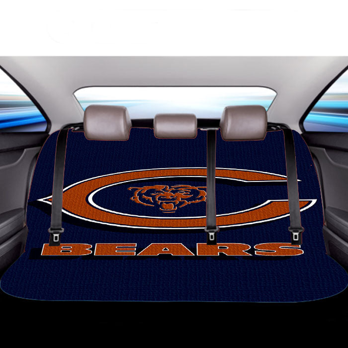 Blue Chicago Bears Nfl Logo  Car Back Rear Seat Covers