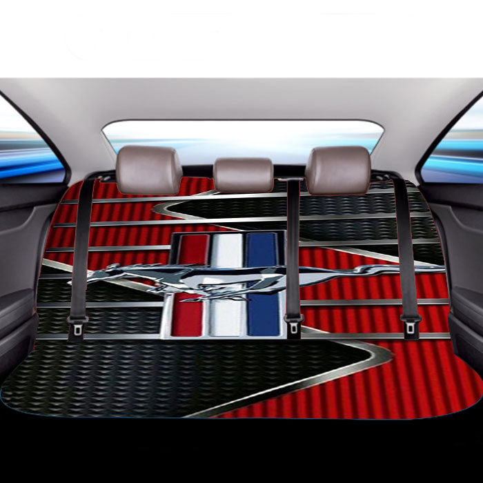 Ford Mustang Metal Logo  Car Back Rear Seat Covers