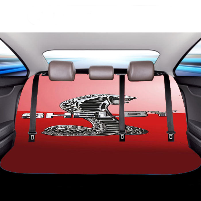 Ford Mustang Shelby Cobra Red Logo  Car Back Rear Seat Covers