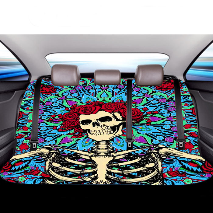 Grateful Dead Skeleton Roses  Car Back Rear Seat Covers