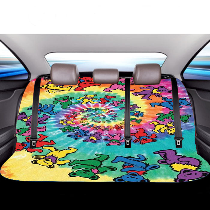 Greatful Dead Long Strange Trip It'S Been Trippy Tie Dye  Car Back Rear Seat Covers
