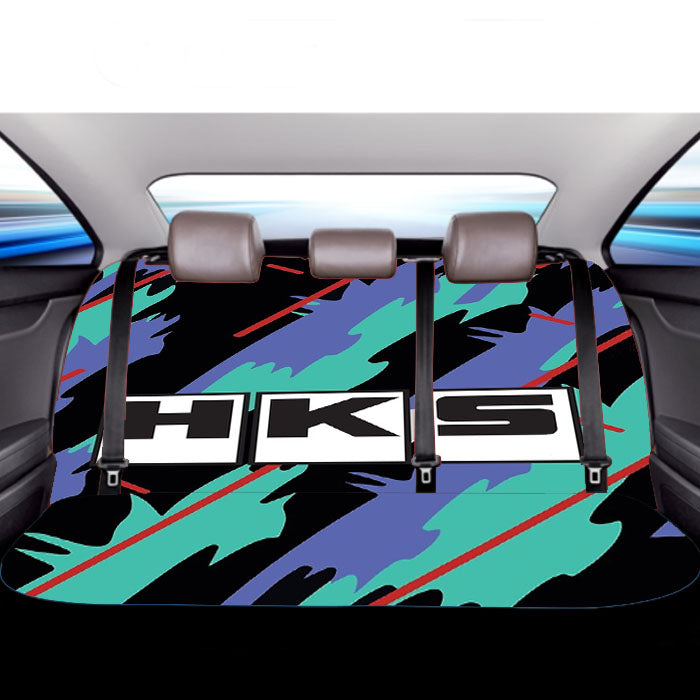 Hks Retro Pattern  Car Back Rear Seat Covers