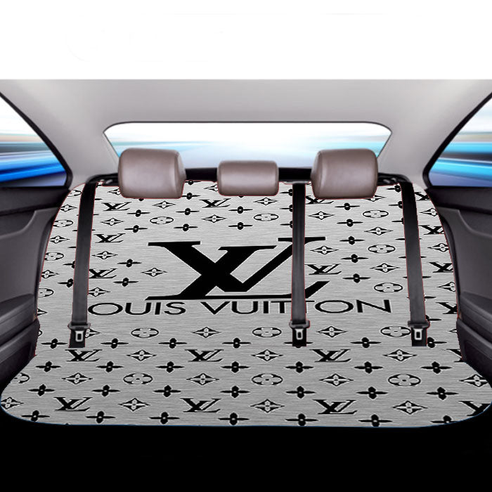 Louis Vuitton Logo Silver  Car Back Rear Seat Covers