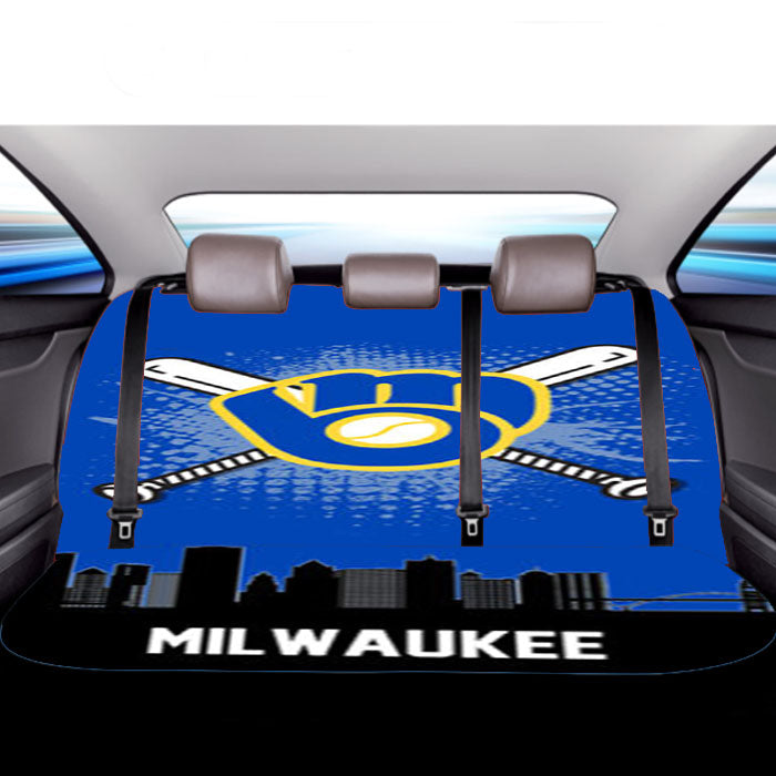 Milwaukee Brewers Team Logo  Car Back Rear Seat Covers