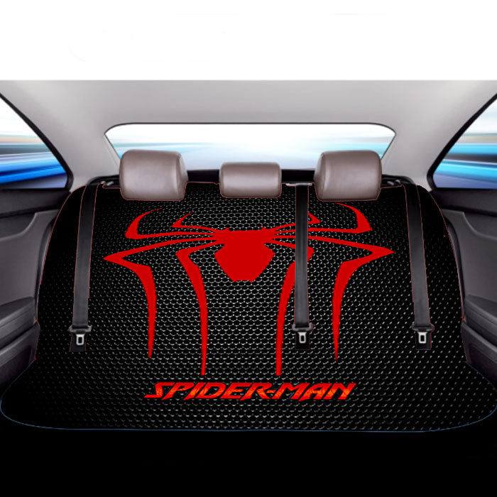 Spider Man Black Carbon Logo  Car Back Rear Seat Covers