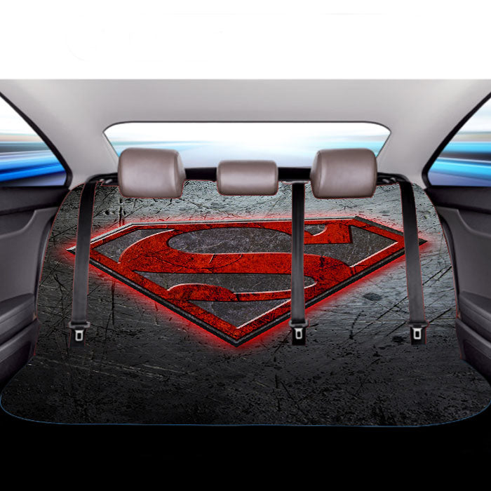 Superman Metal Logo  Car Back Rear Seat Covers
