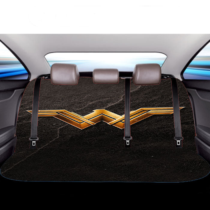 Wonder Woman Gold Logo  Car Back Rear Seat Covers