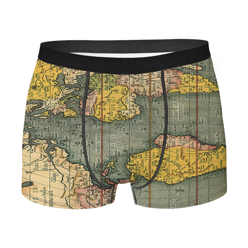 Old World Map Photo Men'S Boxer Briefs