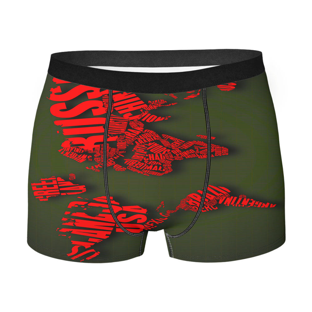 World Map Men'S Boxer Briefs