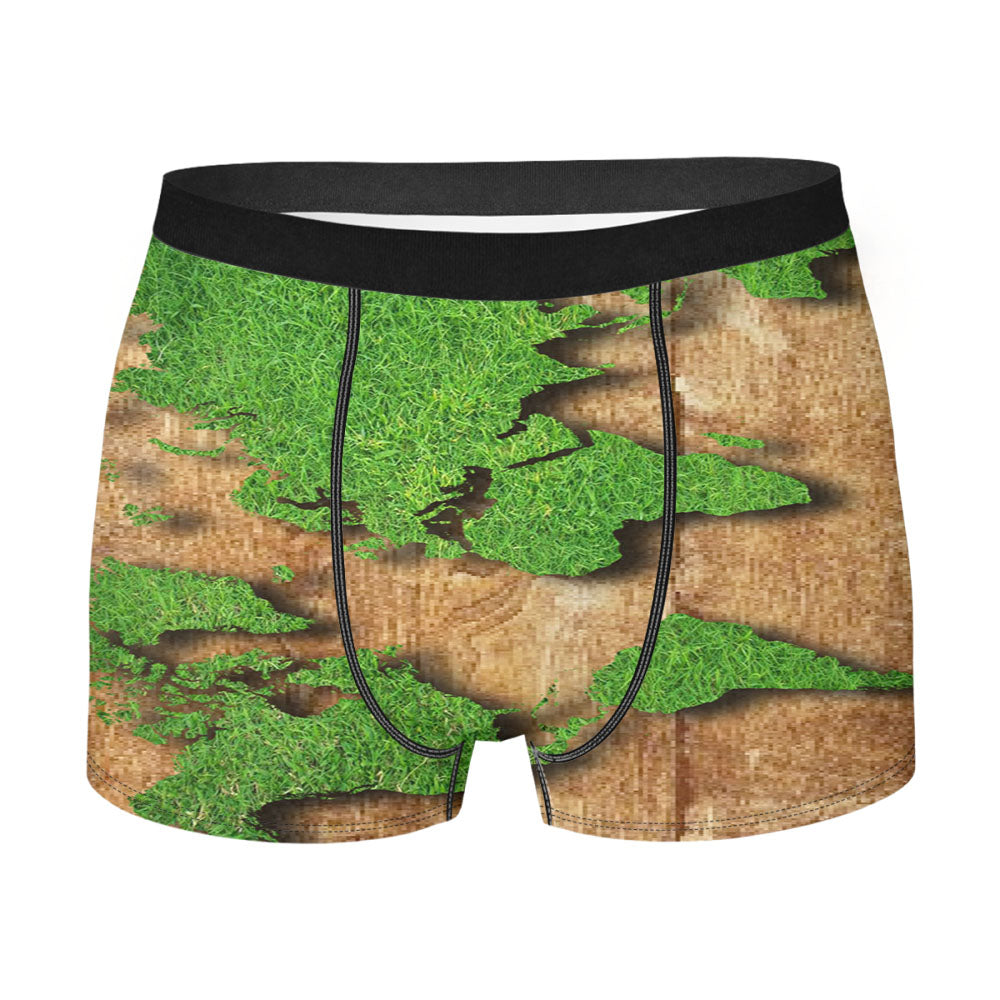 World Map Grass Men'S Boxer Briefs
