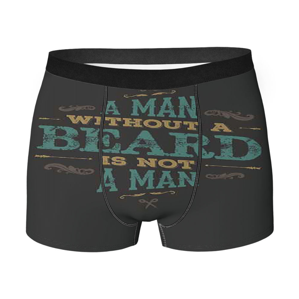 A Man Without A Beard Is Not A Man Men'S Boxer Briefs