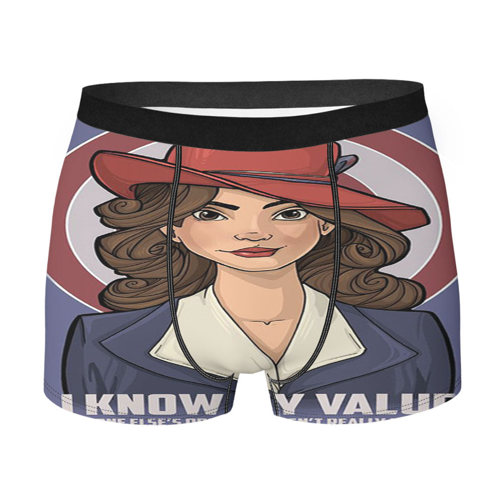 Agent Carter Quote I Know My Value Capt Men'S Boxer Briefs