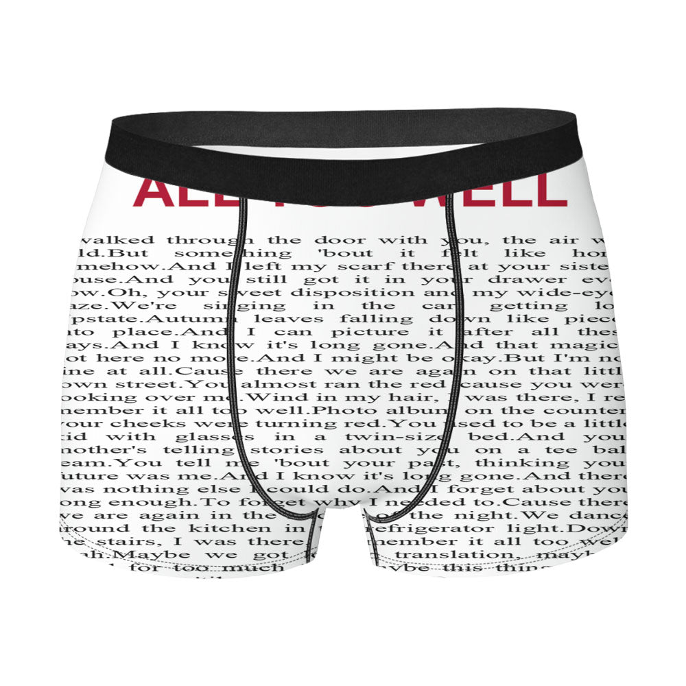 All Too Well Lyric Men'S Boxer Briefs