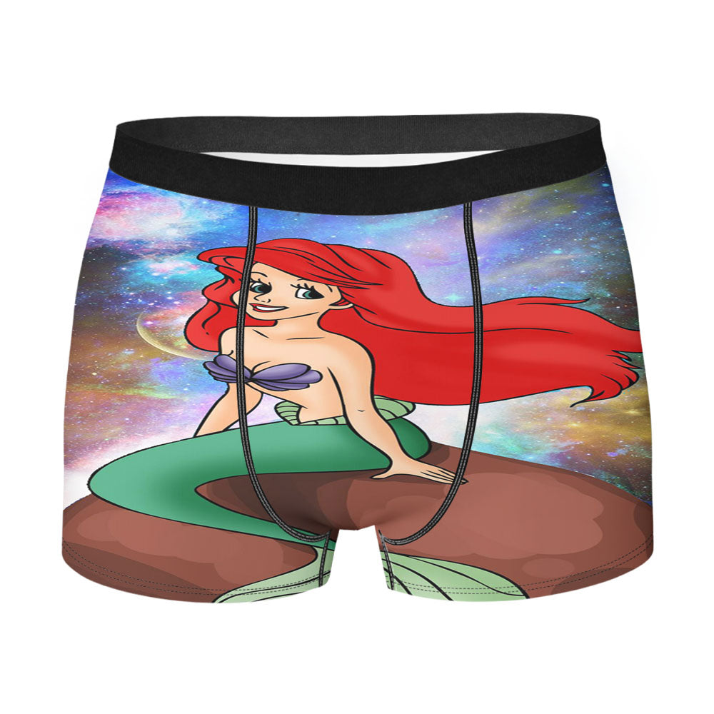 Ariel Little Mermaid In Galaxy Space Men'S Boxer Briefs