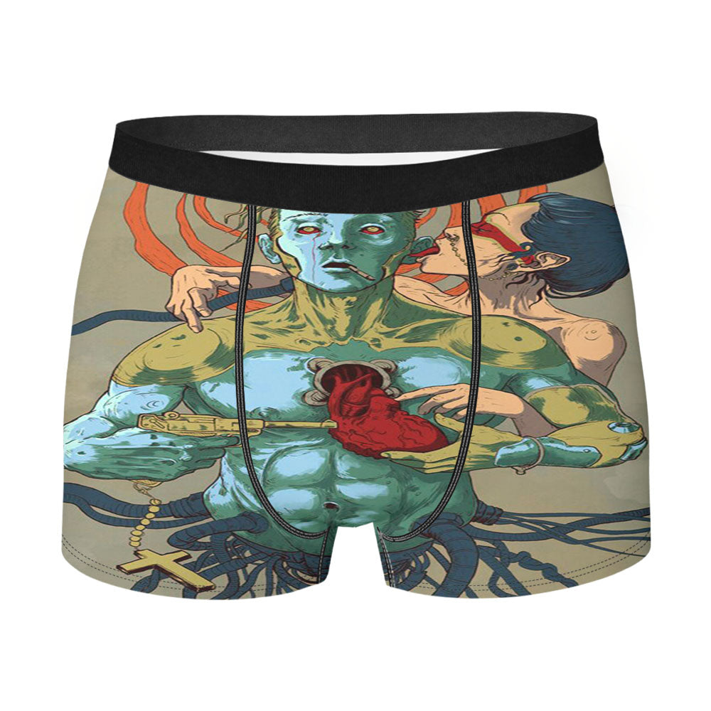 Art Mural Clasic Heart In Wine Men'S Boxer Briefs