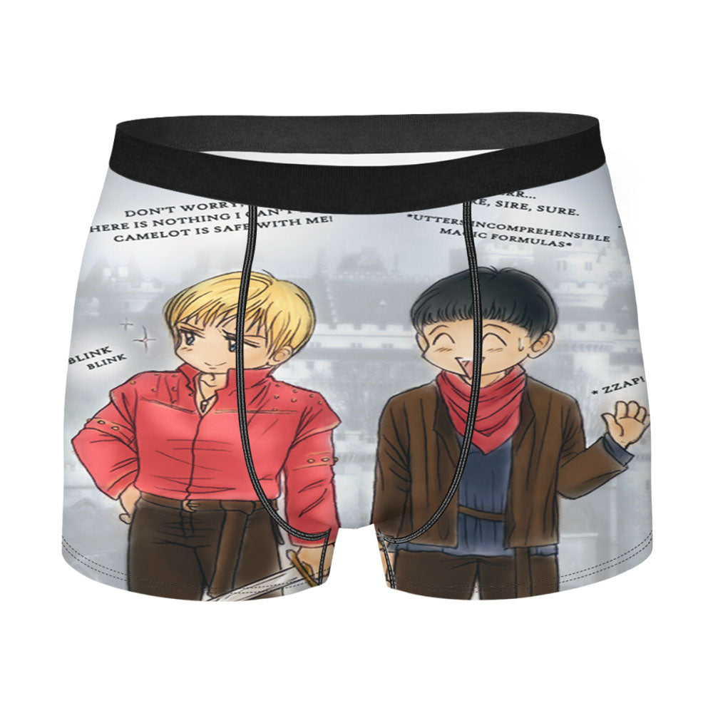 Arthur And Merlin Cute Characters Men'S Boxer Briefs