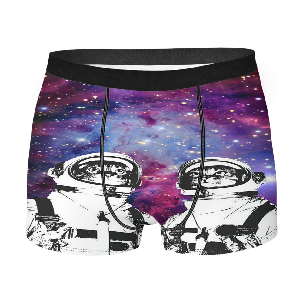 Astronaut Cat Galaxy Space Nebula Men'S Boxer Briefs