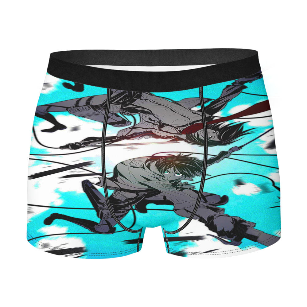 Attack On Titan Mikasa And Eren Men'S Boxer Briefs