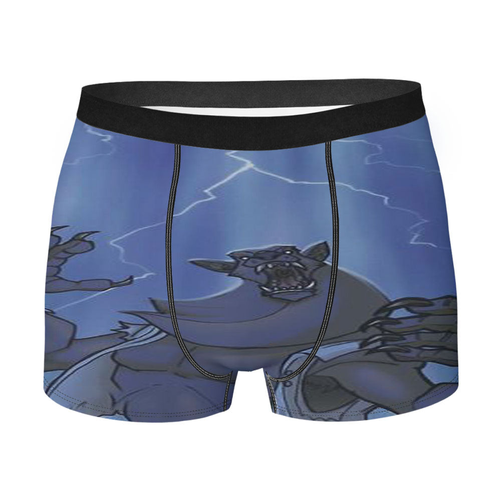 Badass Werewolf Roaring In Lightning Men'S Boxer Briefs