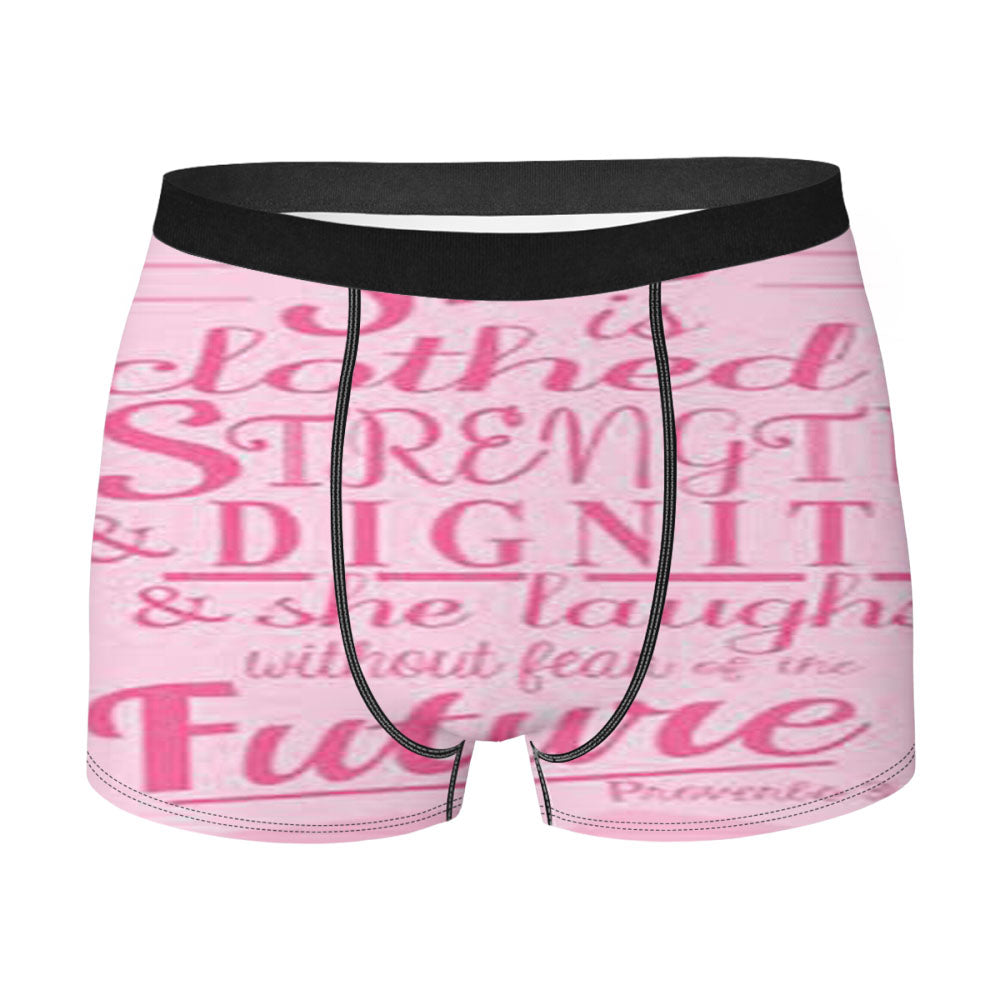 Bible She Is Clothed Pink Shades Men'S Boxer Briefs
