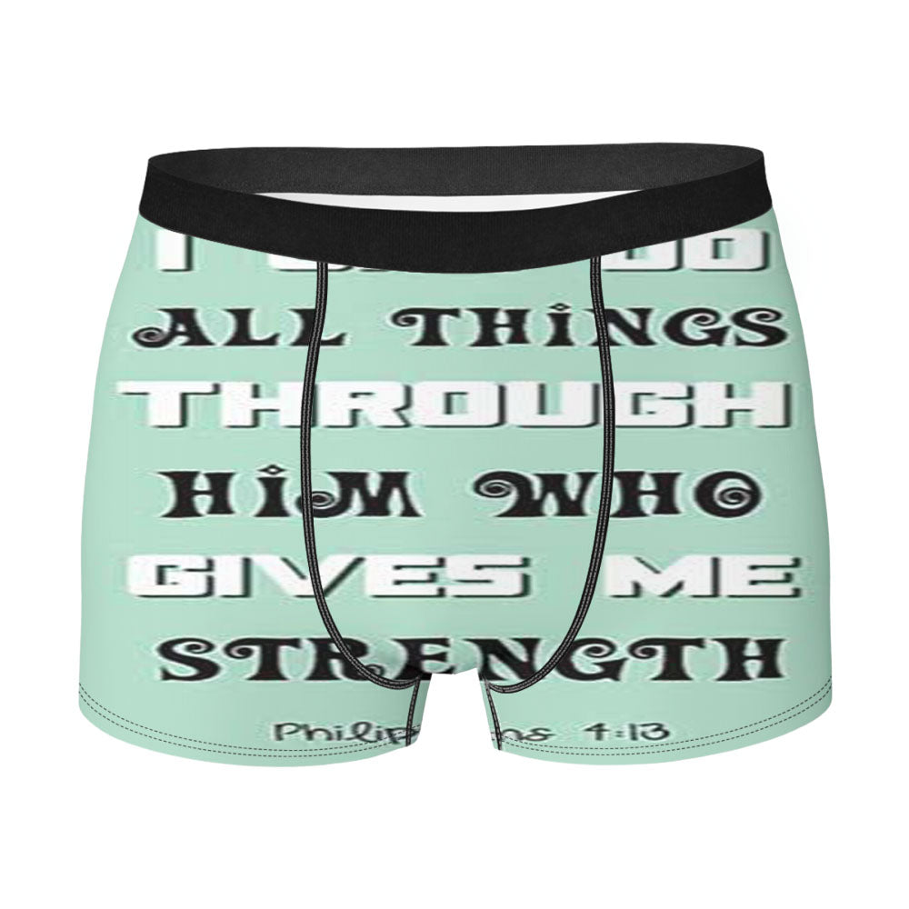 Bible Verse All Things Mint Green Men'S Boxer Briefs